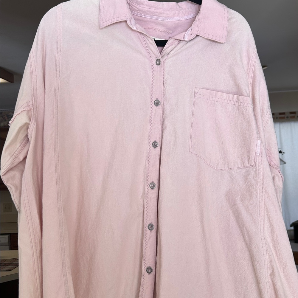 We The Free Pink Button Down Shirt